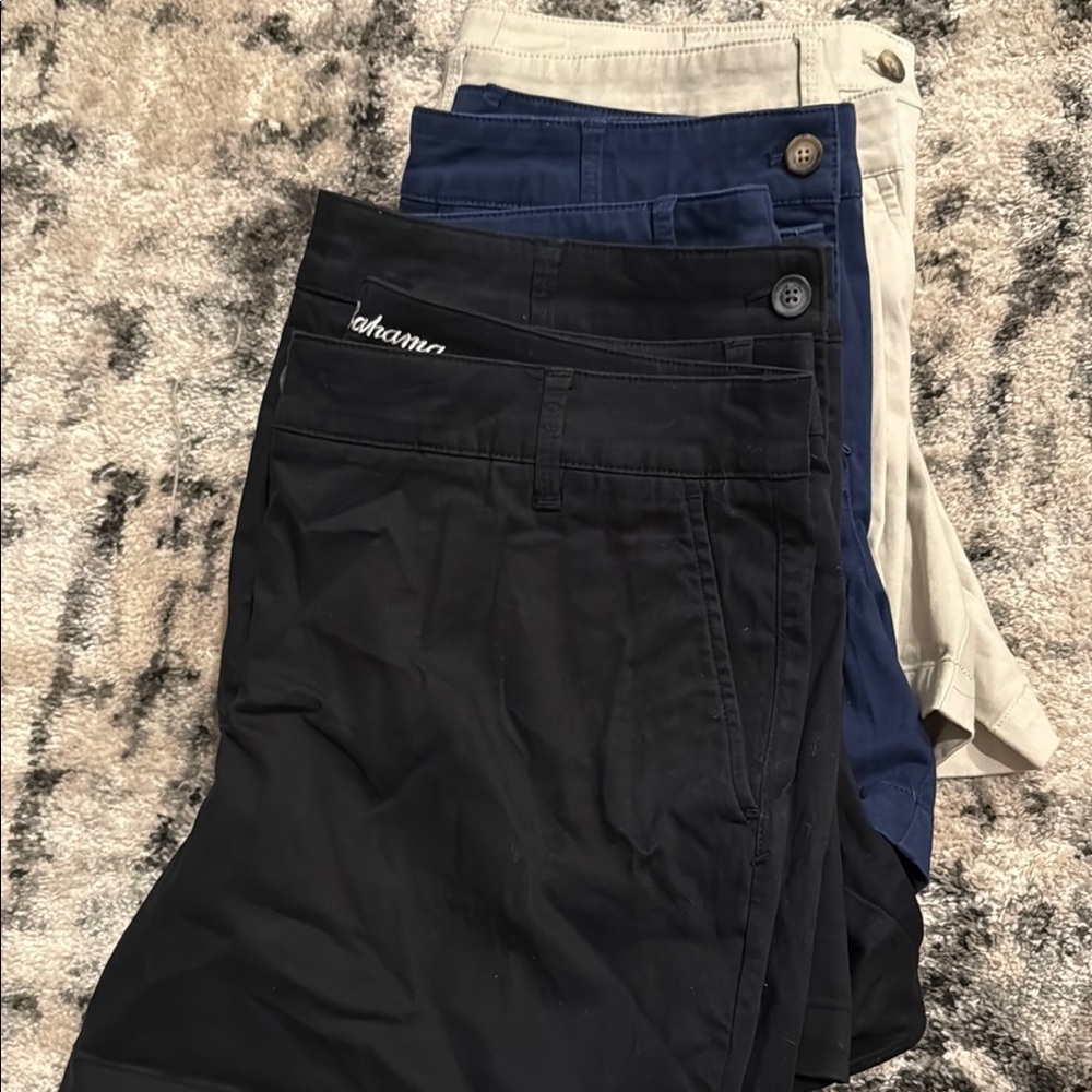 Pack of 6 Tommy Bahama Black, Blue, and Beige khaki Shorts